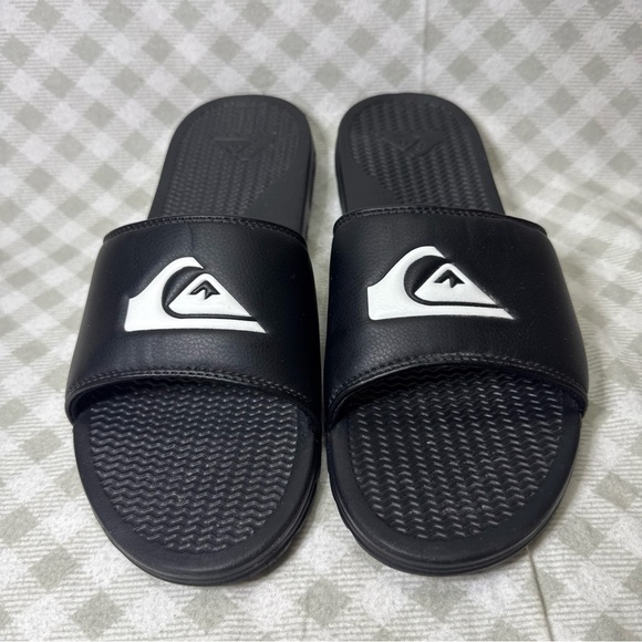 Quiksilver Other - QUIKSILVER Men's 'Shoreline ' Faux Leather Slider Sandals, Us (11.5) - Black